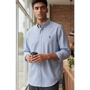 Y2K Ralph Lauren Polo Shirt, Size XL Tall, Button Down, Long Sleeve, Preppy